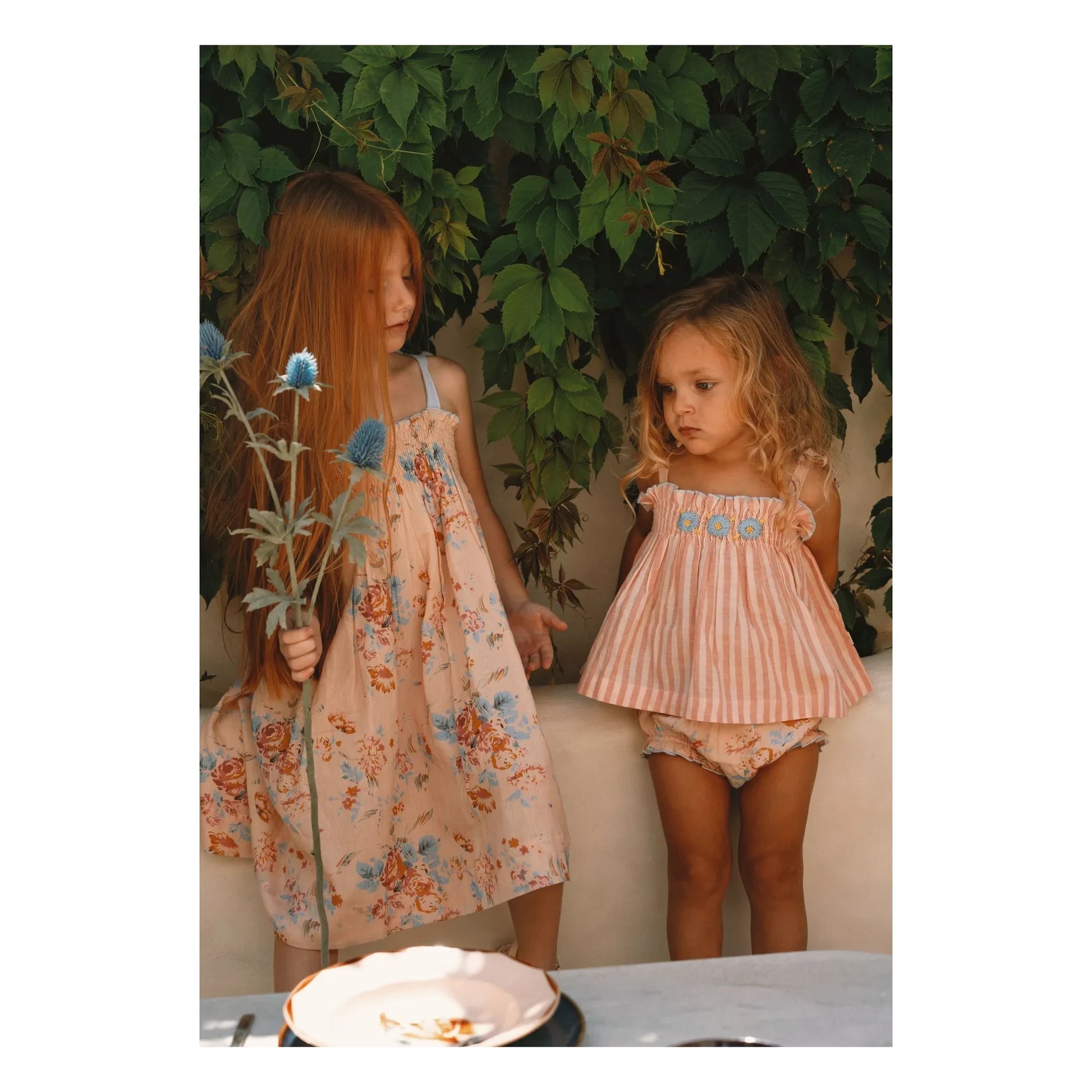 Lilinoa - Embroidered Annette Striped Top | Blush