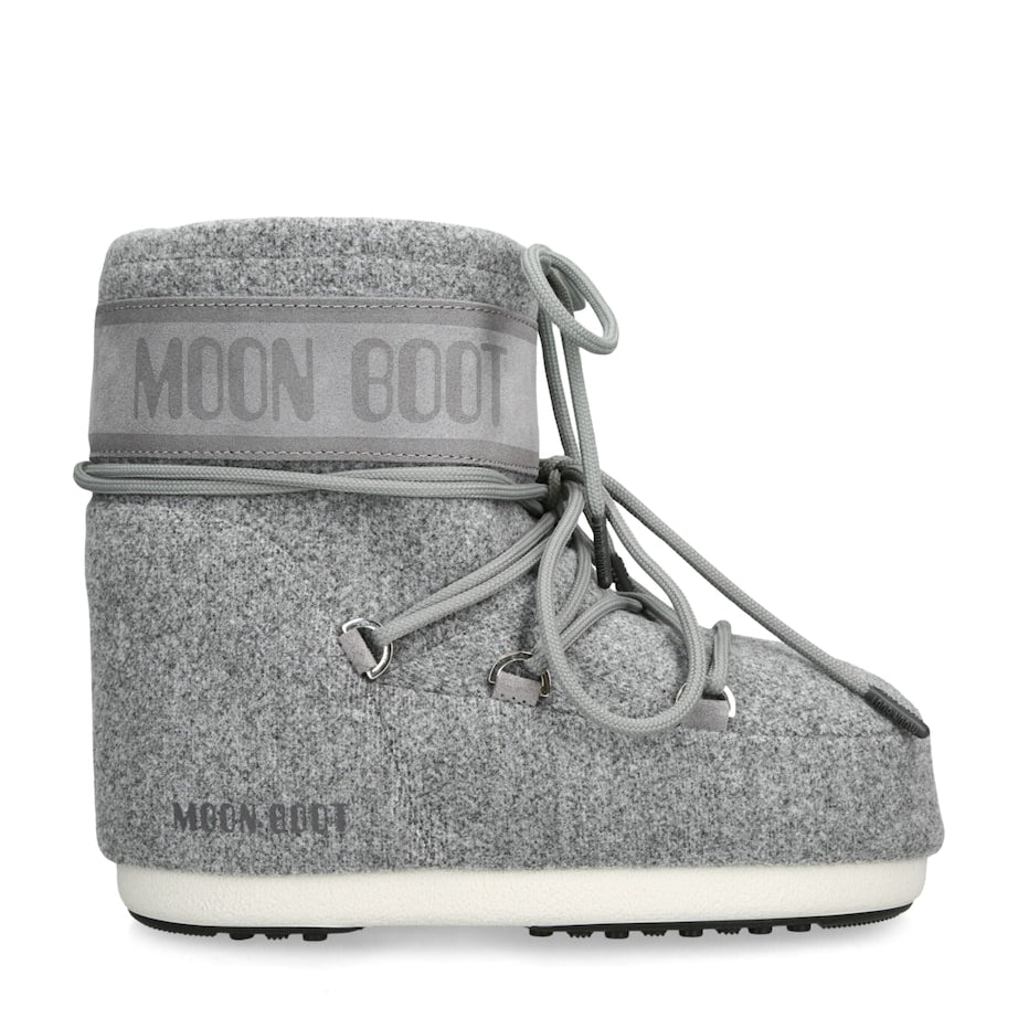 Moon Boot Grey Felt Icon Low Ankle Boots