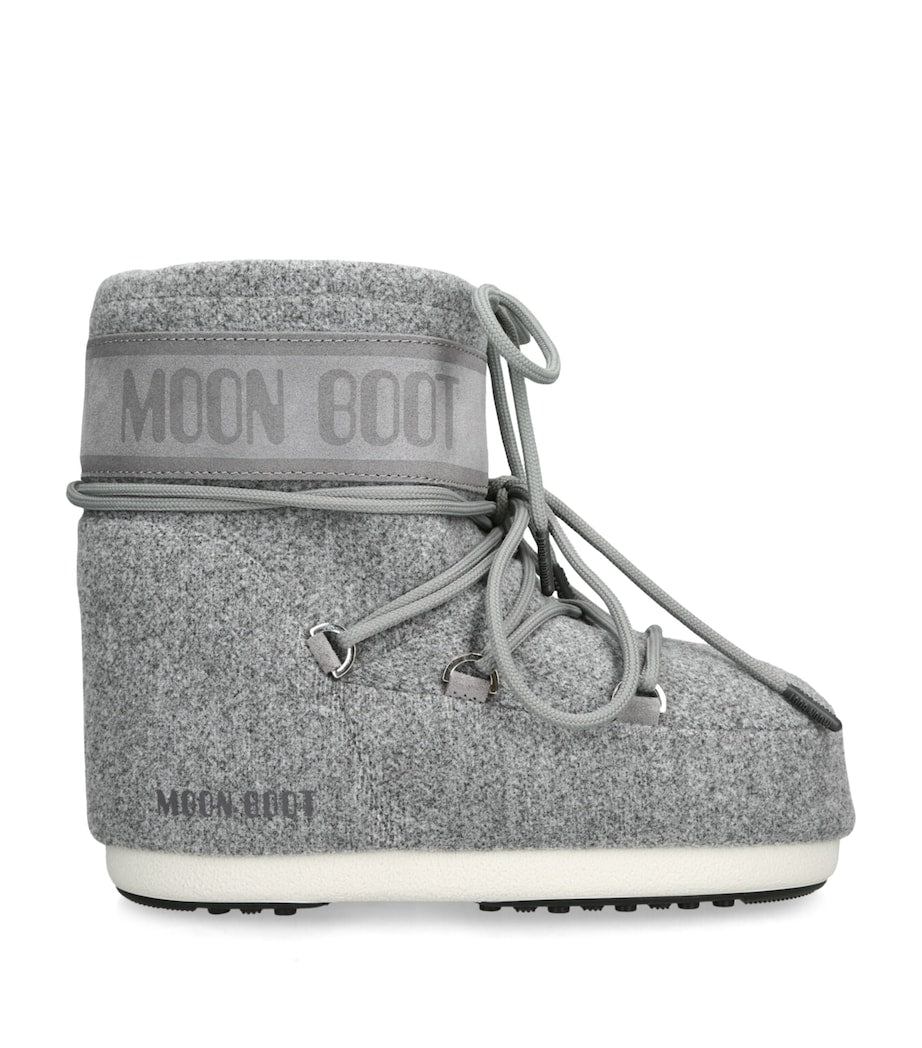 Moon Boot Grey Felt Icon Low Ankle Boots