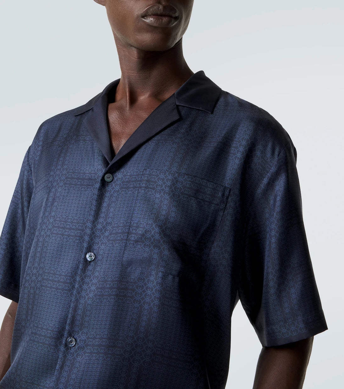 Gucci - Interlocking G silk twill bowling shirt