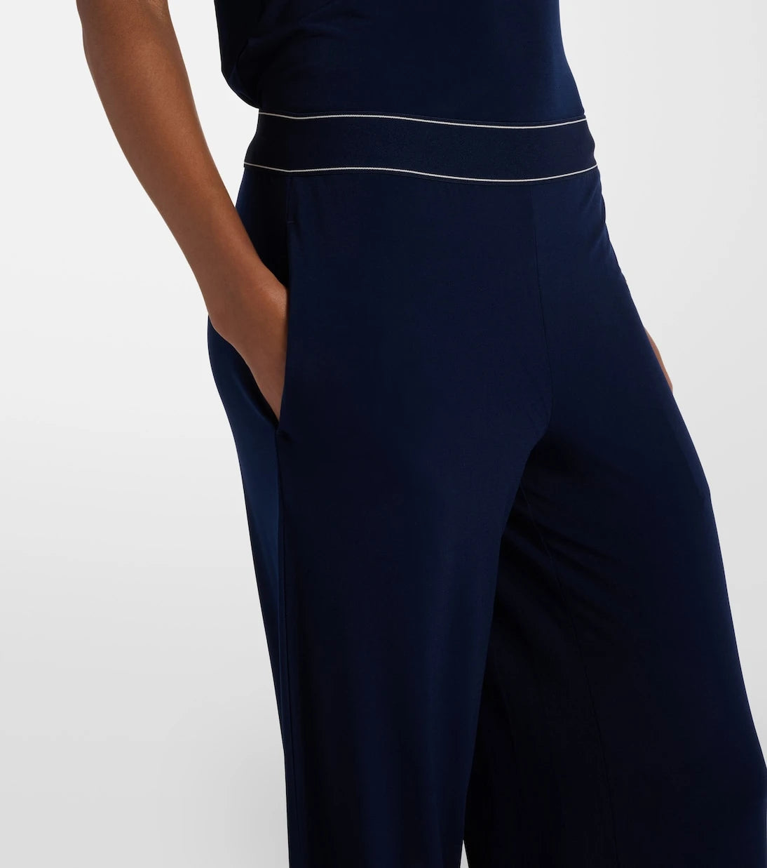 Vince - Mid-rise jersey wide-leg pants