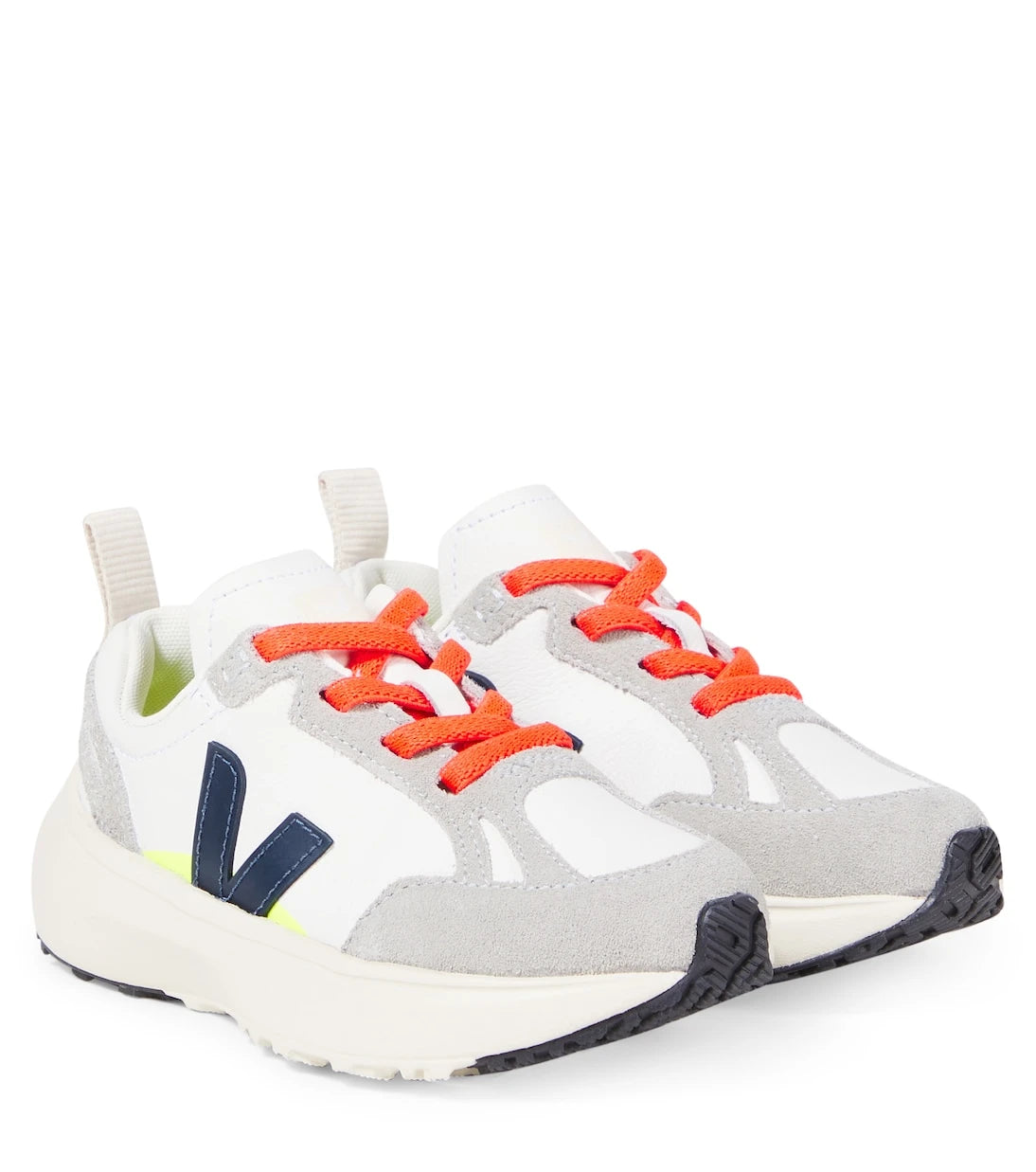 Veja Kids - Canary suede-trimmed leather sneakers