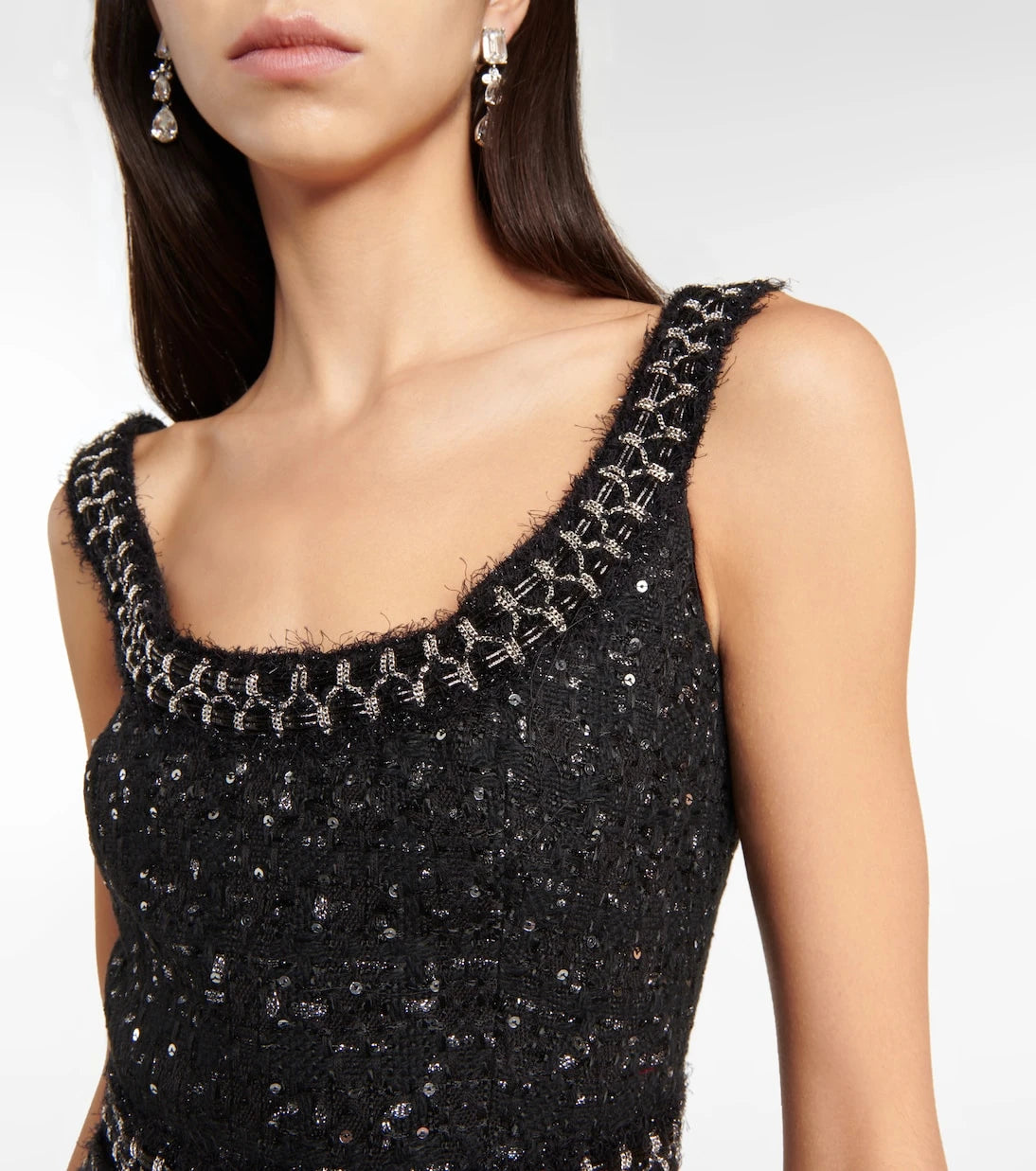 Giambattista Valli - Embellished tweed crop top
