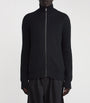 MM6 Maison Margiela Black Rib-Knit Zip-Up Cardigan