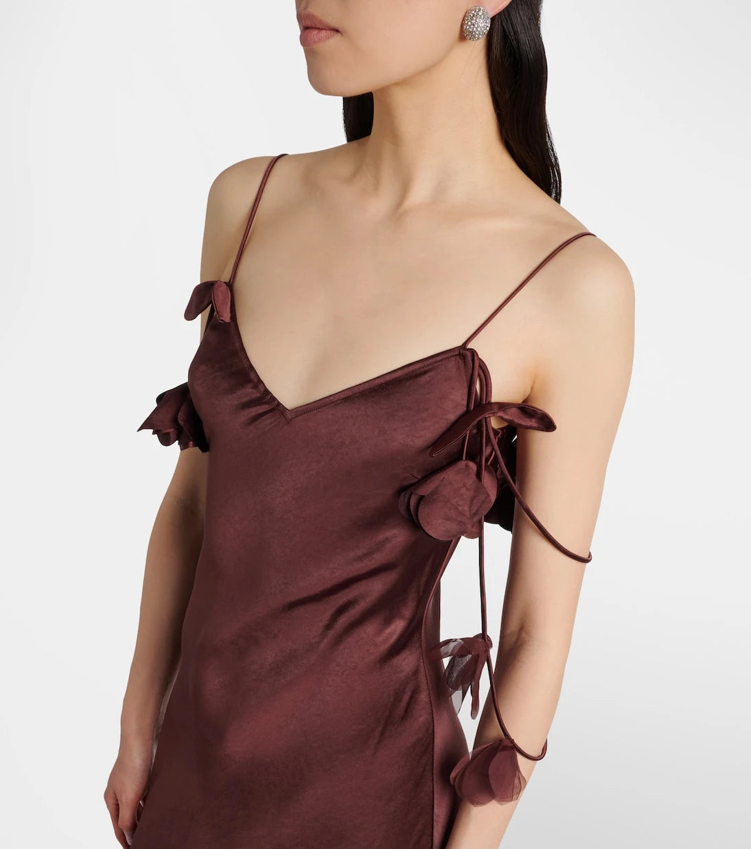 Self-Portrait - Embellished satin gown