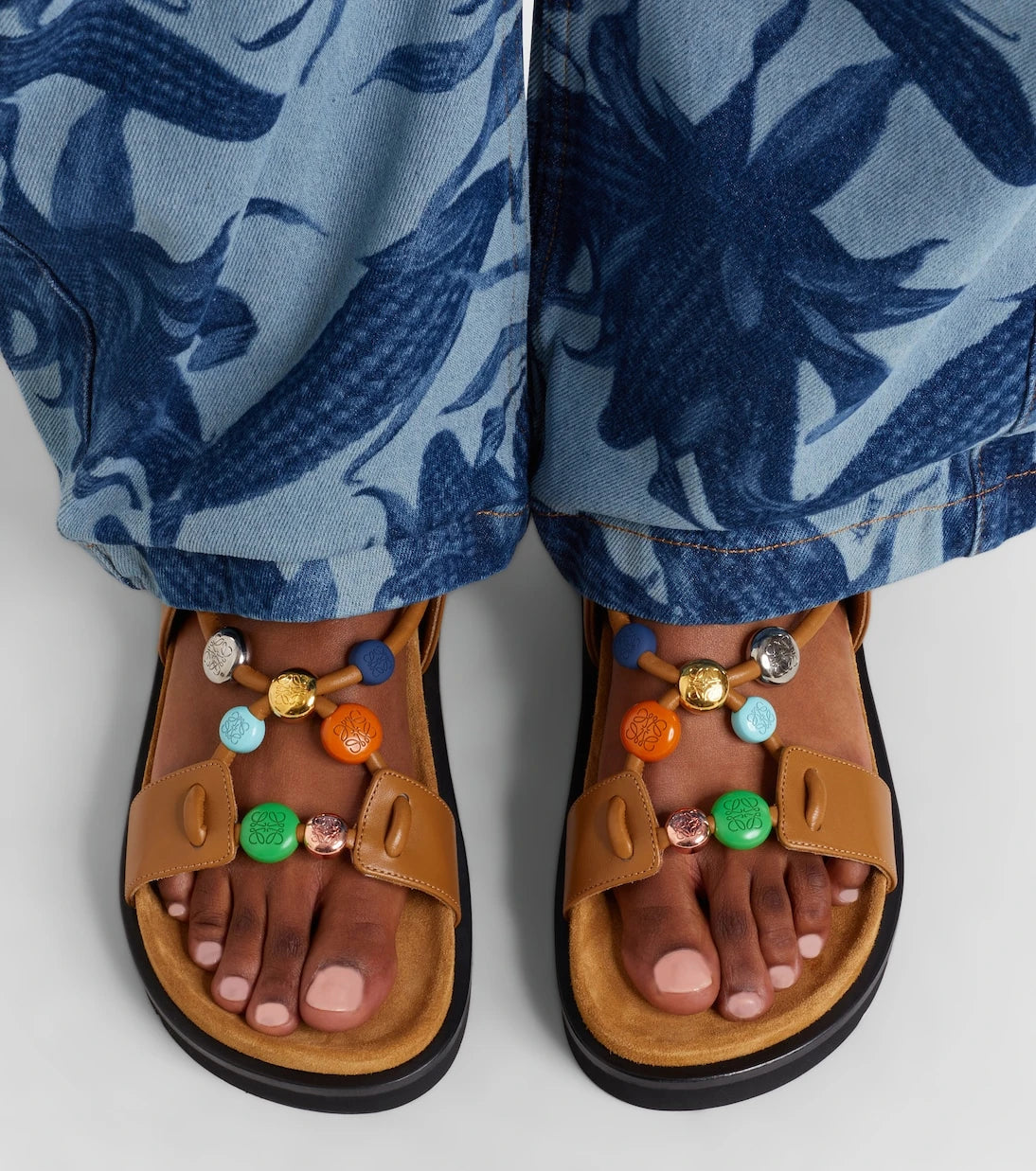 Loewe - Paula's Ibiza Pebble Beads leather sandals