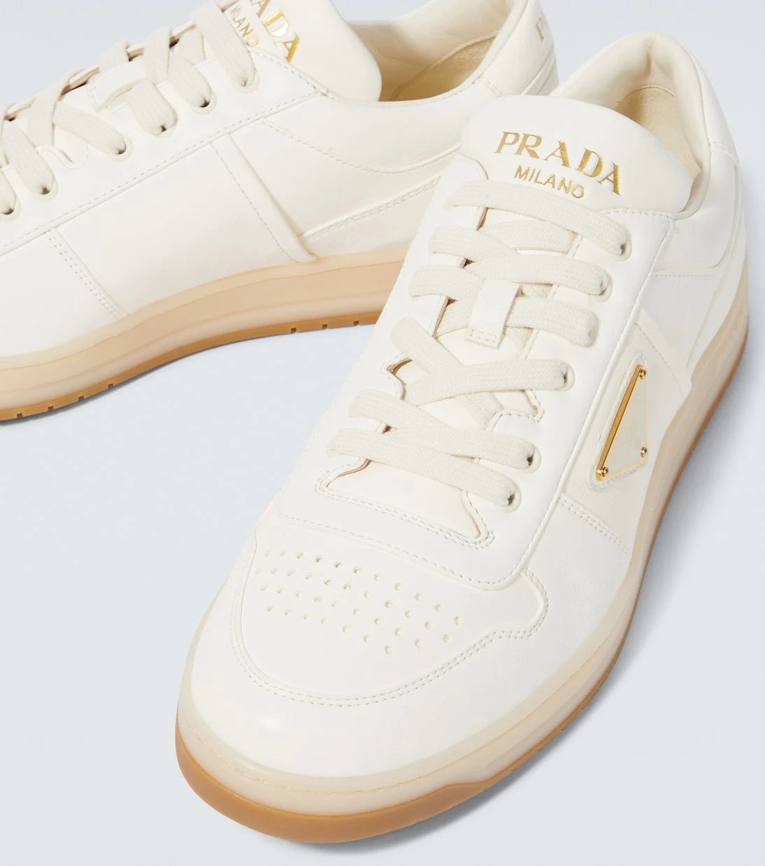 Prada - Downtown logo leather sneakers