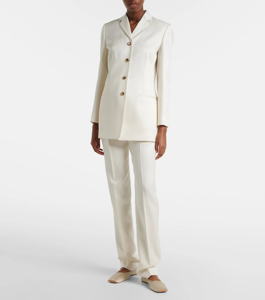 Calvin Klein Collection - Lucia high-rise wool and silk slim pants