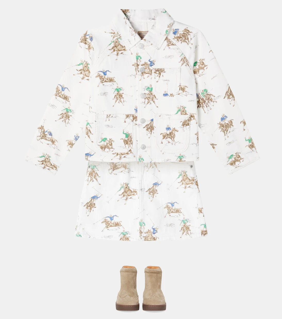 Polo Ralph Lauren Kids - Printed denim skirt