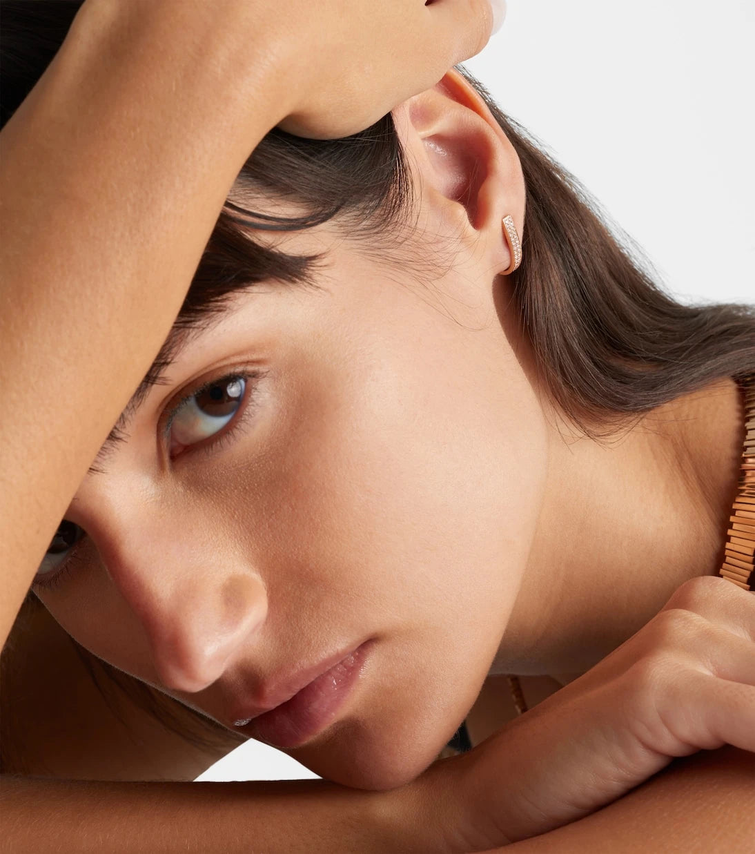 Repossi - Berbere 18kt rose gold single earring with diamonds