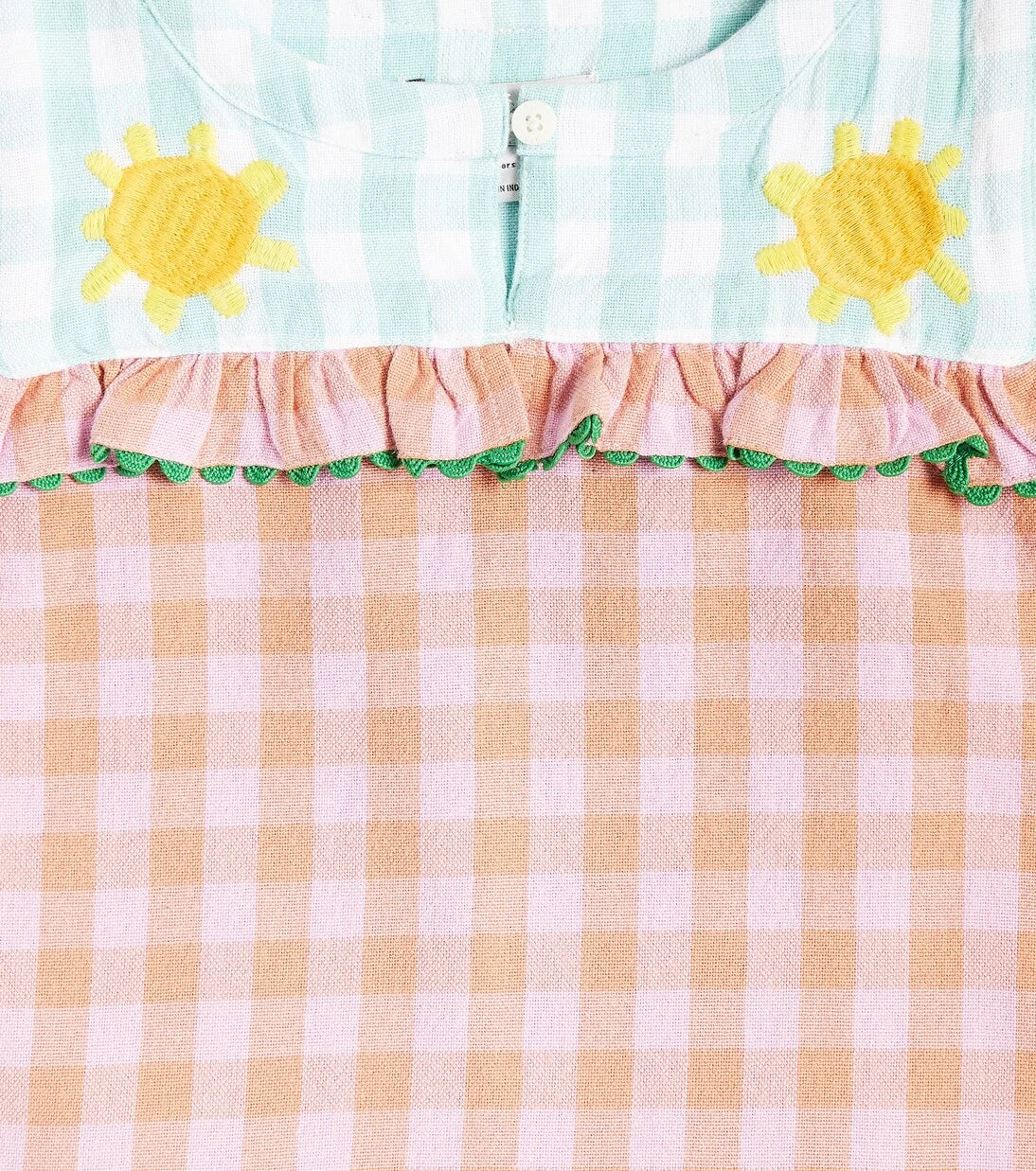 Stella McCartney Kids - Gingham ruffled cotton top