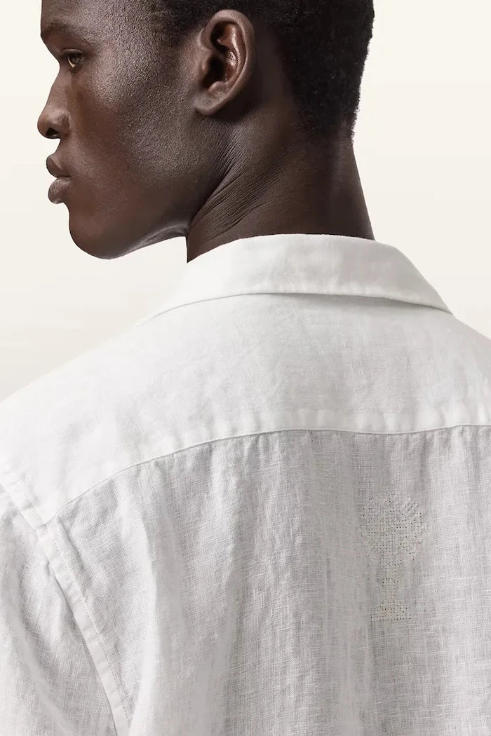 AllSaints риза мъжка от лен SEPAL