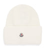 White Virgin Wool Ribbed Beanie