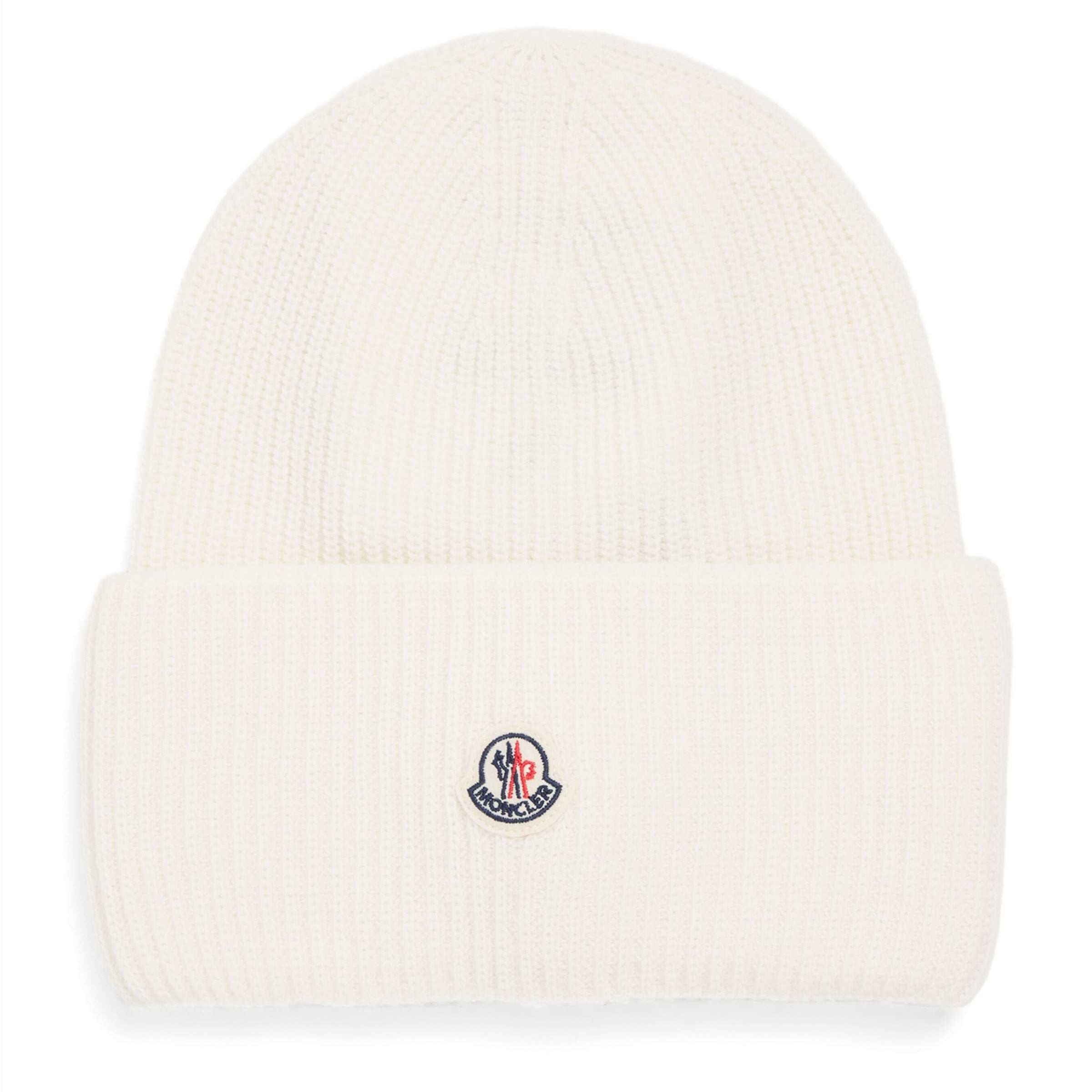 White Virgin Wool Ribbed Beanie