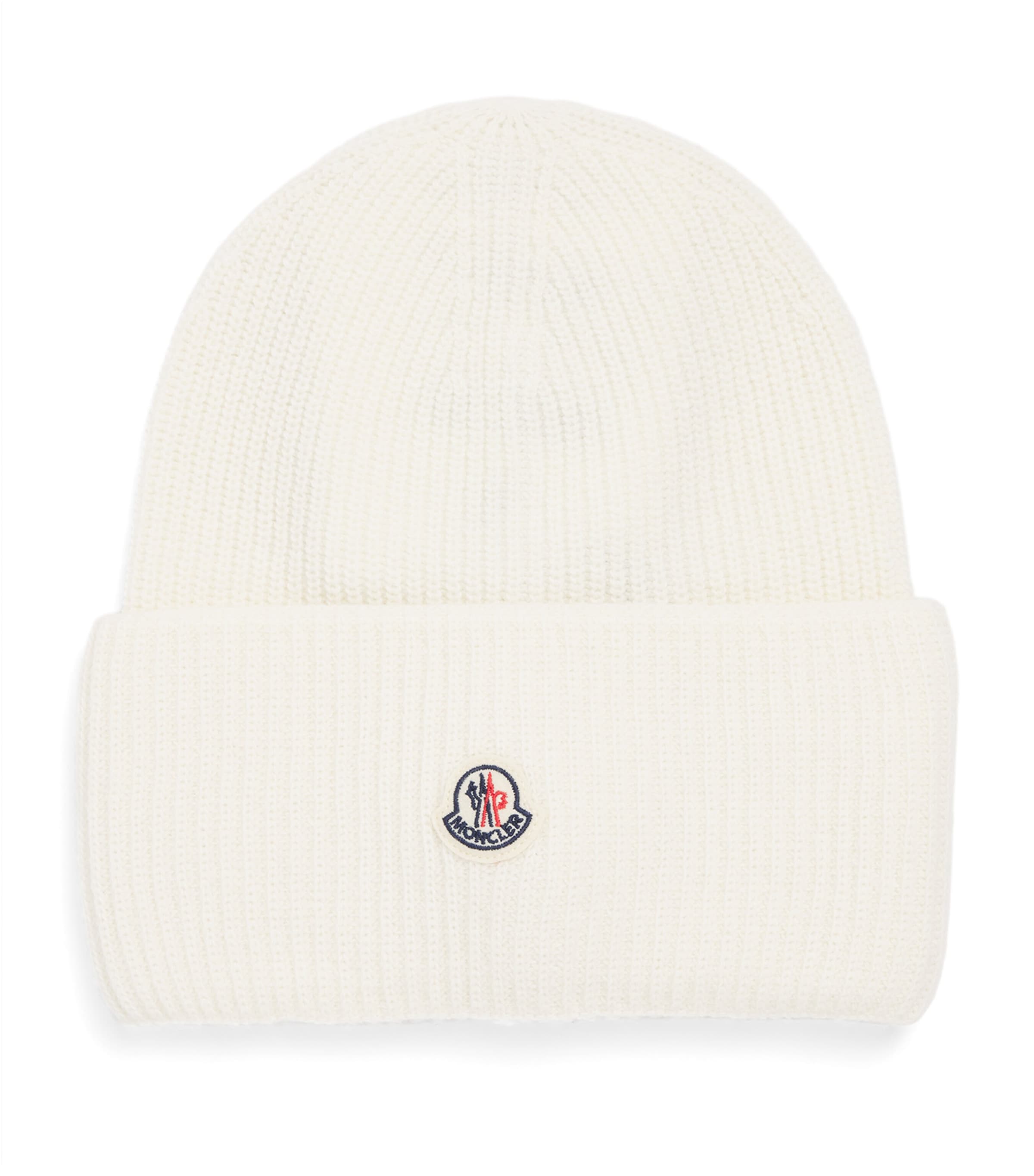 White Virgin Wool Ribbed Beanie