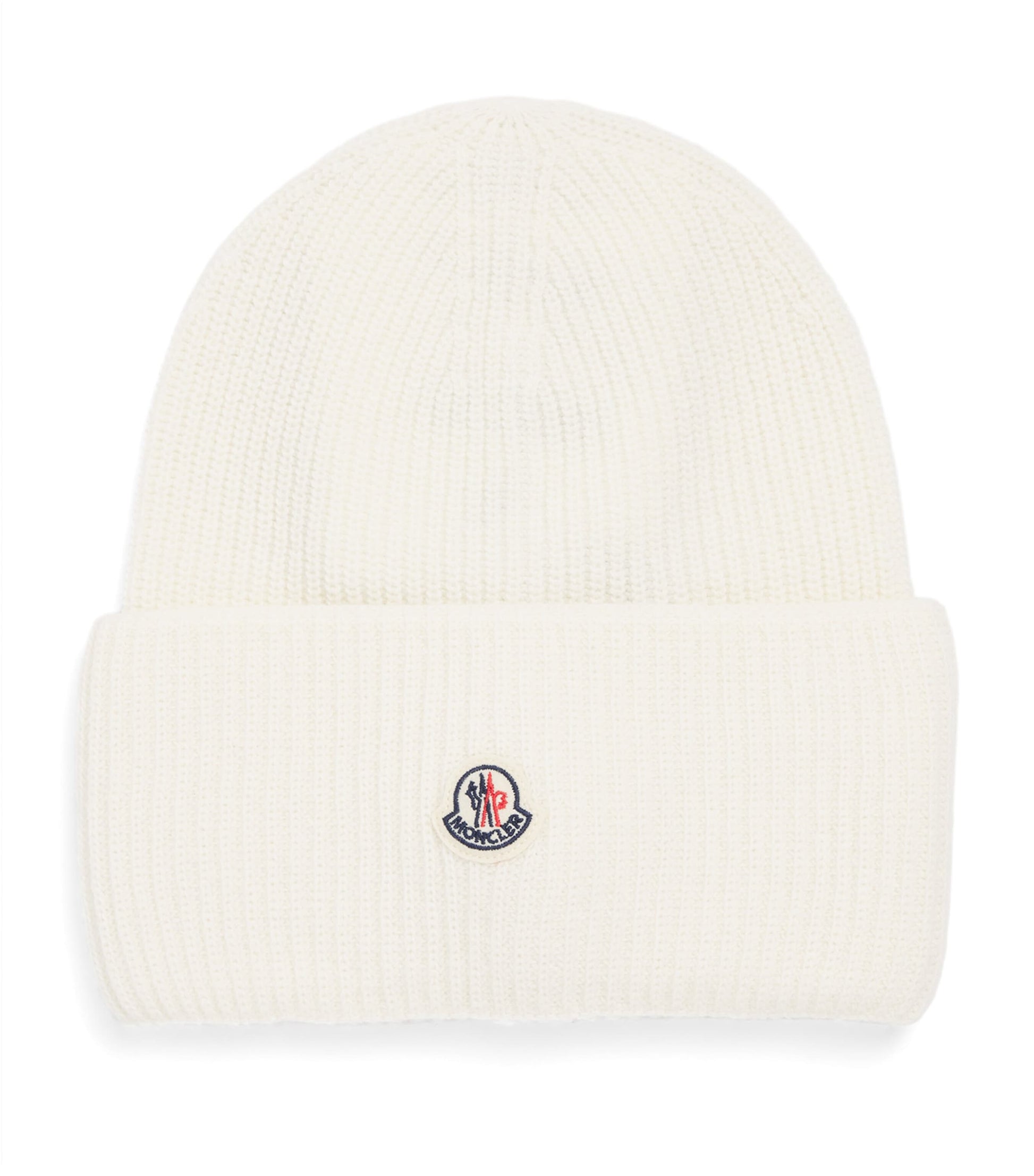 White Virgin Wool Ribbed Beanie