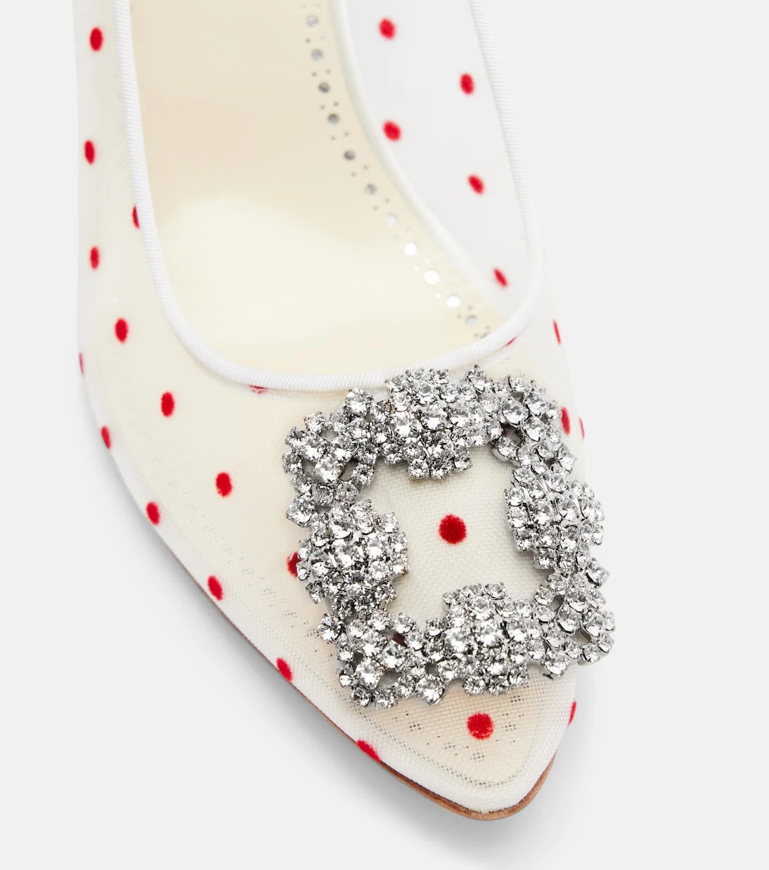 Manolo Blahnik - Hangisi 90 polka-dot embellished pumps