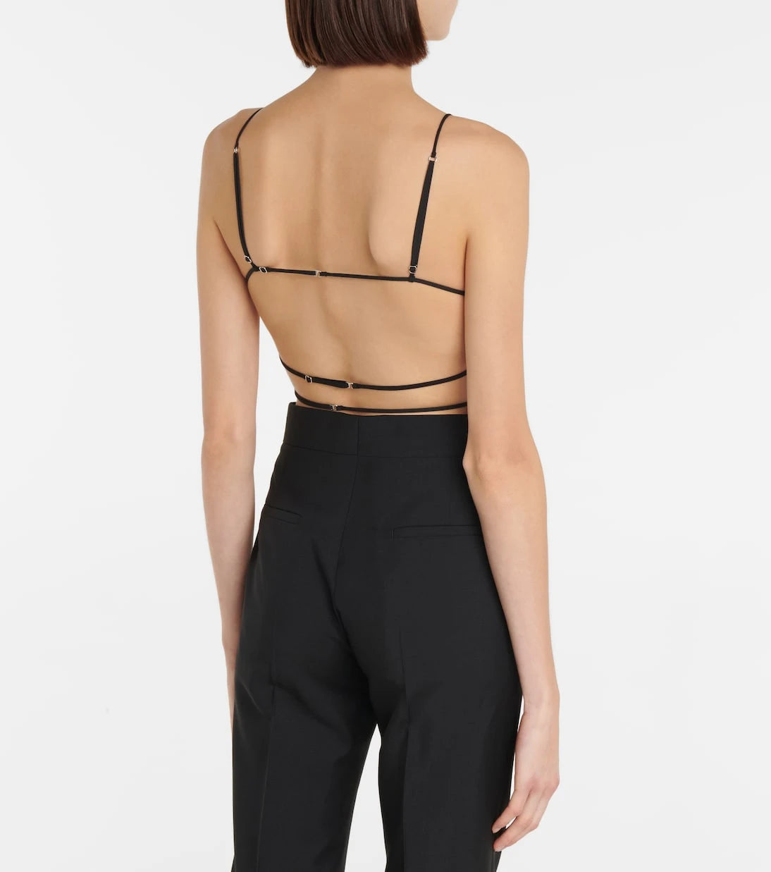Nensi Dojaka - Tie-trimmed gabardine bra