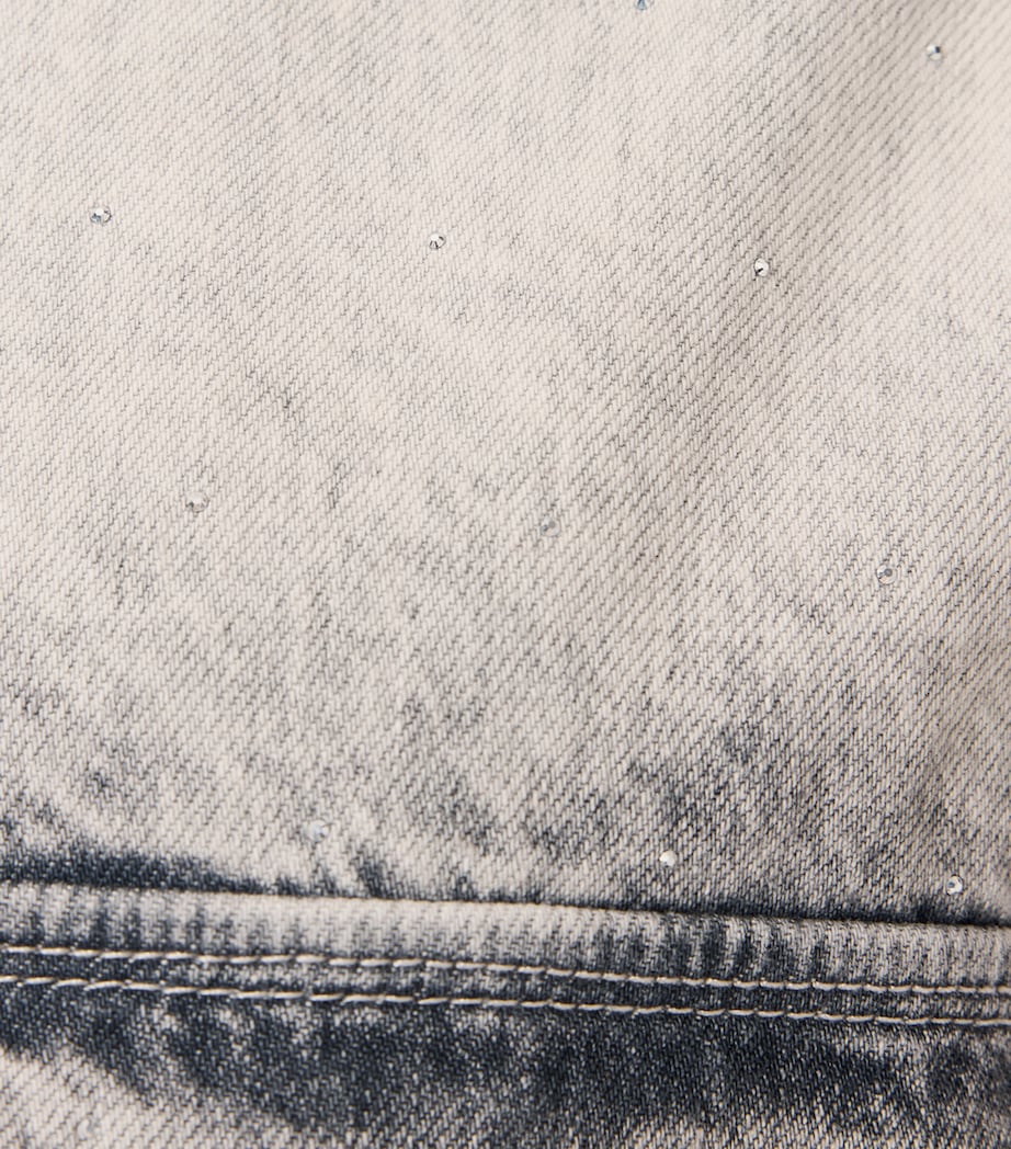 AllSaints Grey Organic Denim Faye Mini Shirt Dress