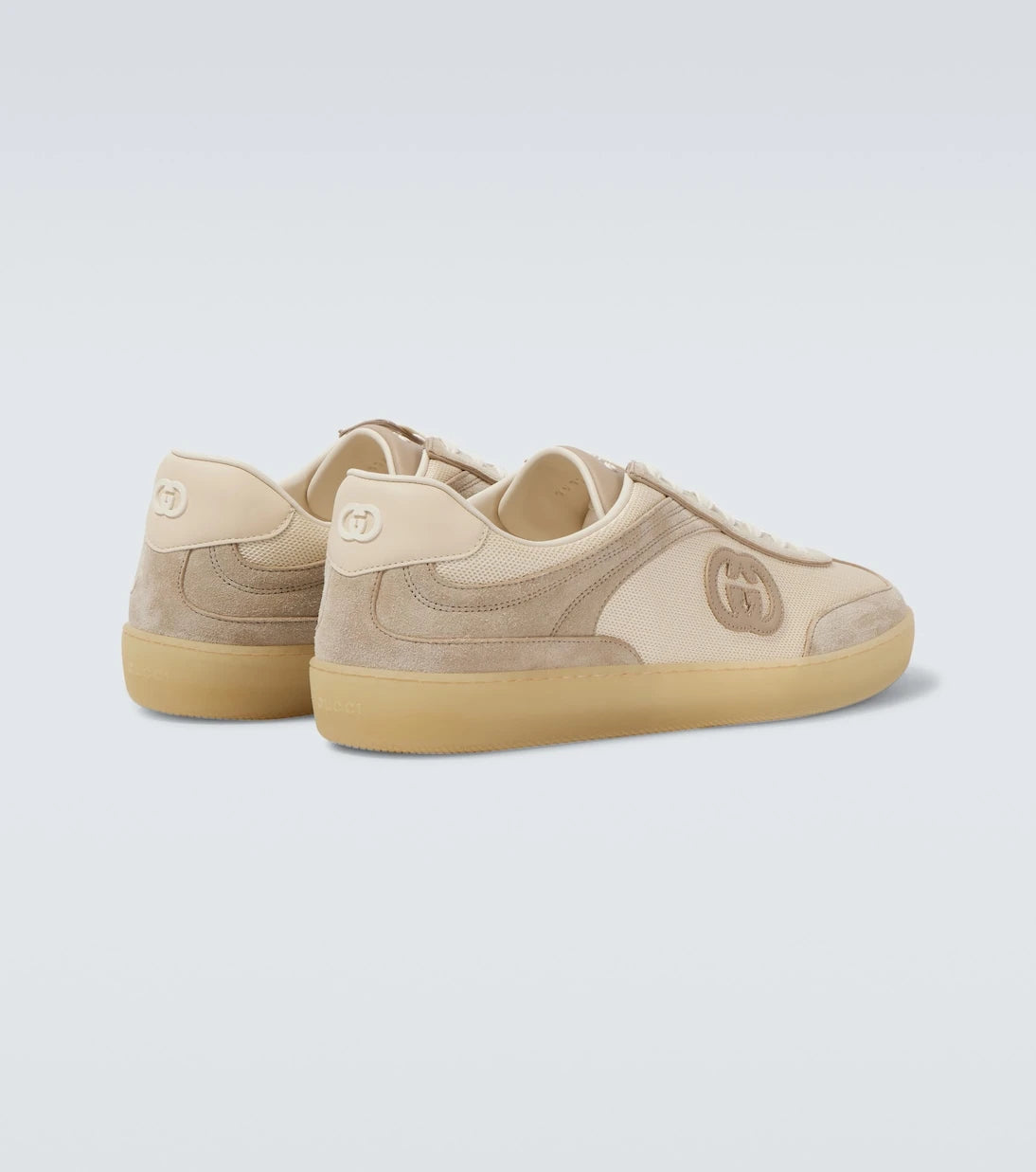 Gucci - Interlocking G suede-trimmed sneakers