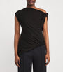 Asymmetric Draped Ando Top DBLK BLACK
