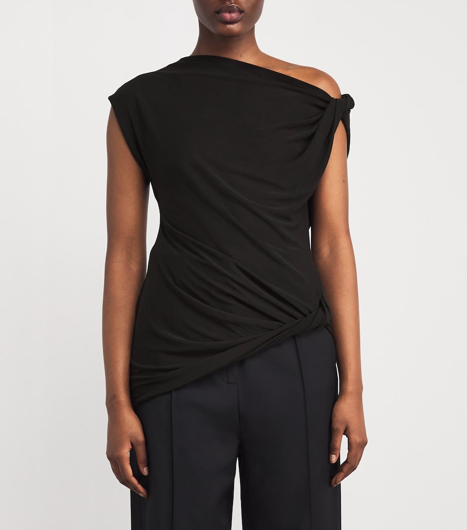 Asymmetric Draped Ando Top DBLK BLACK