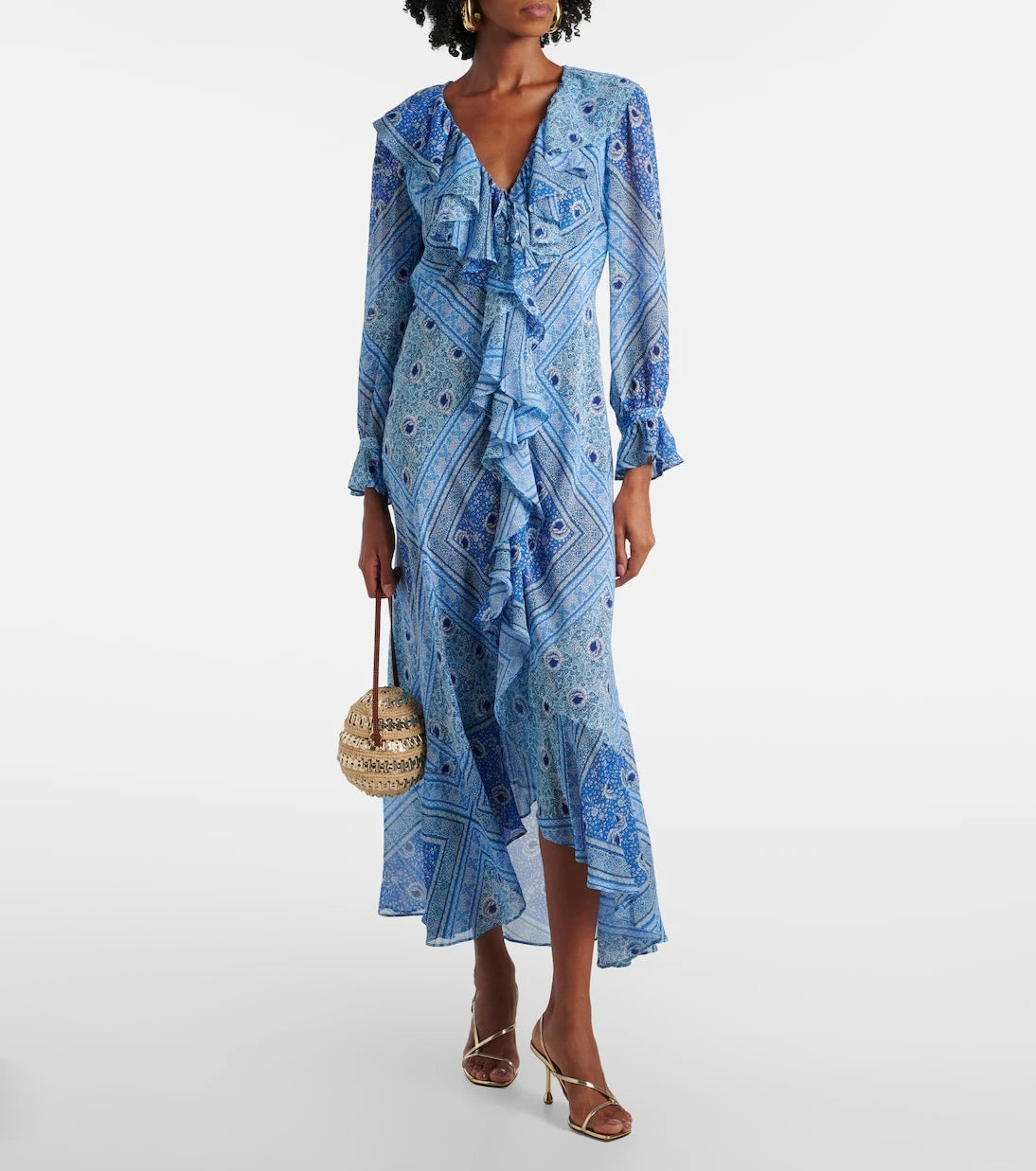 Rixo - Gracye ruffled silk maxi dress