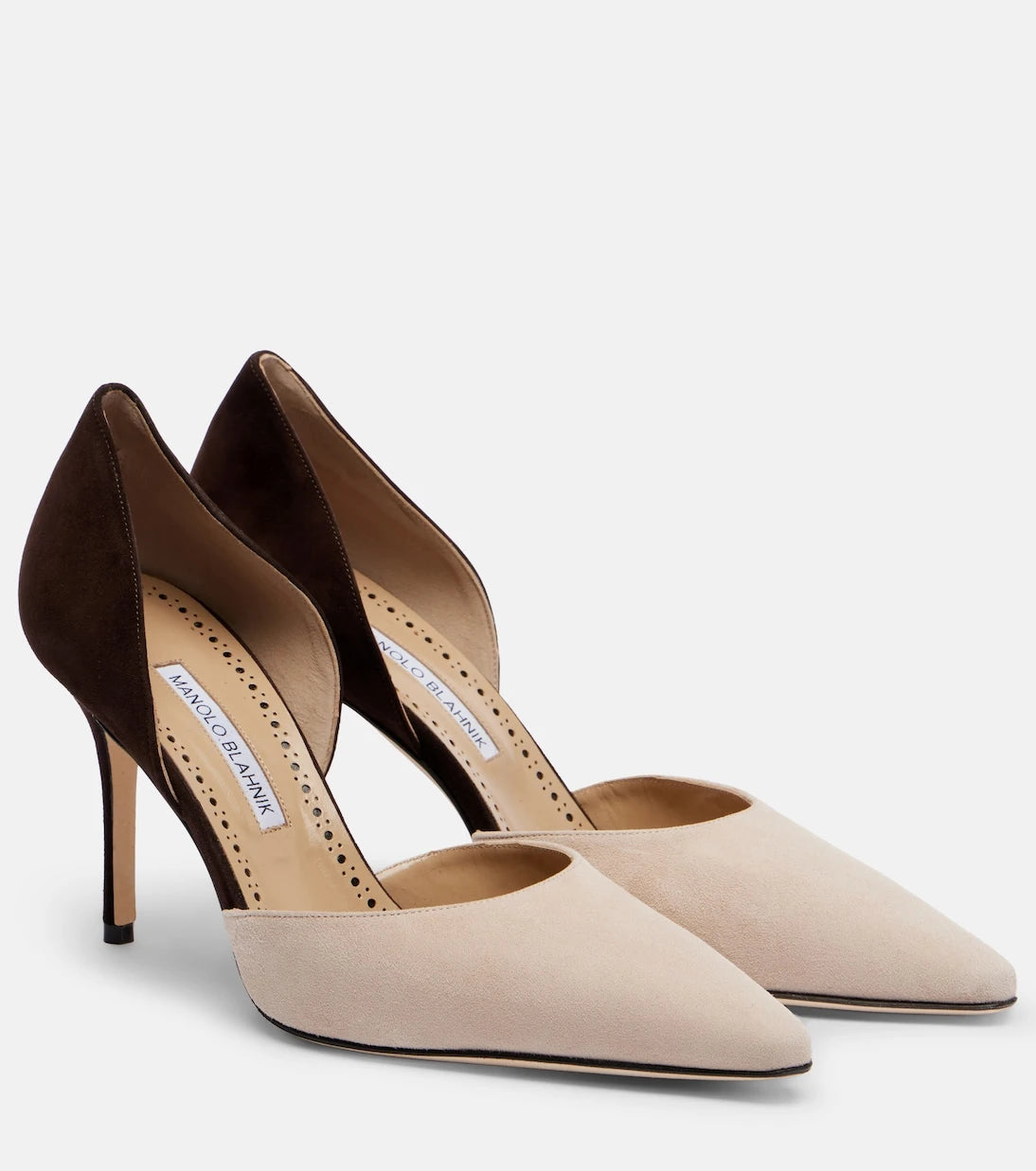 Manolo Blahnik - حذاء تايلربينو 90 بكعب عالٍ من الشمواه