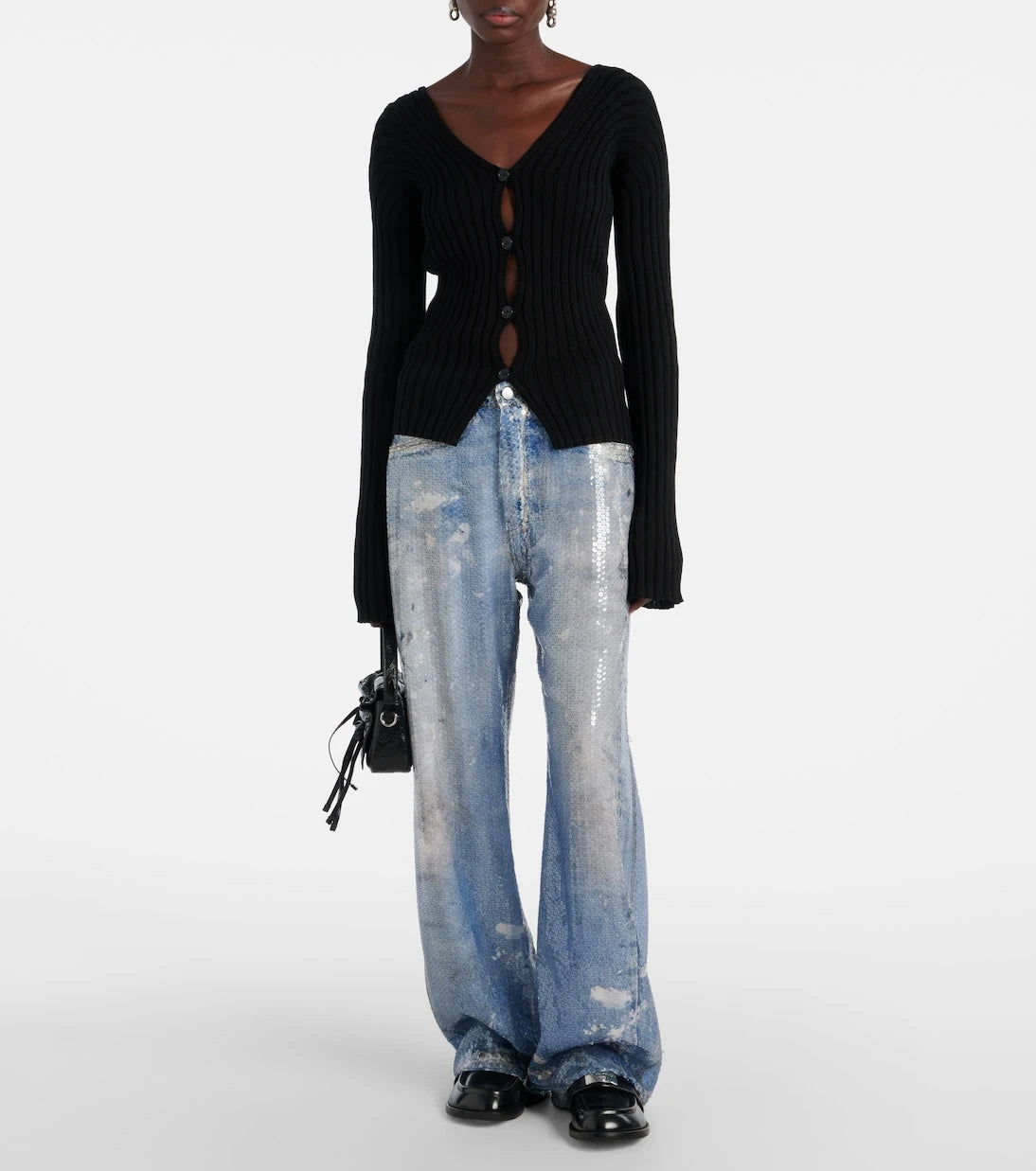 Acne Studios - Ribbed-knit cotton crêpe cardigan
