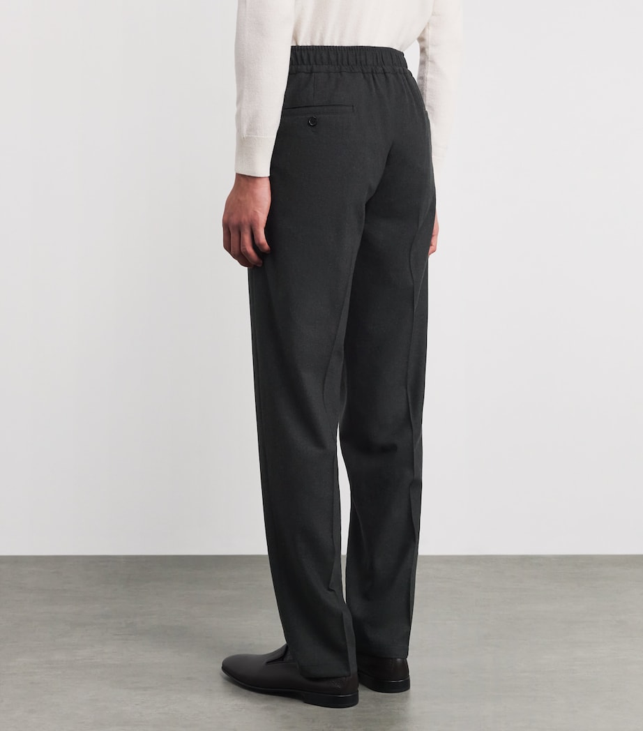 Isaia Wool-Blend Pleated Trousers