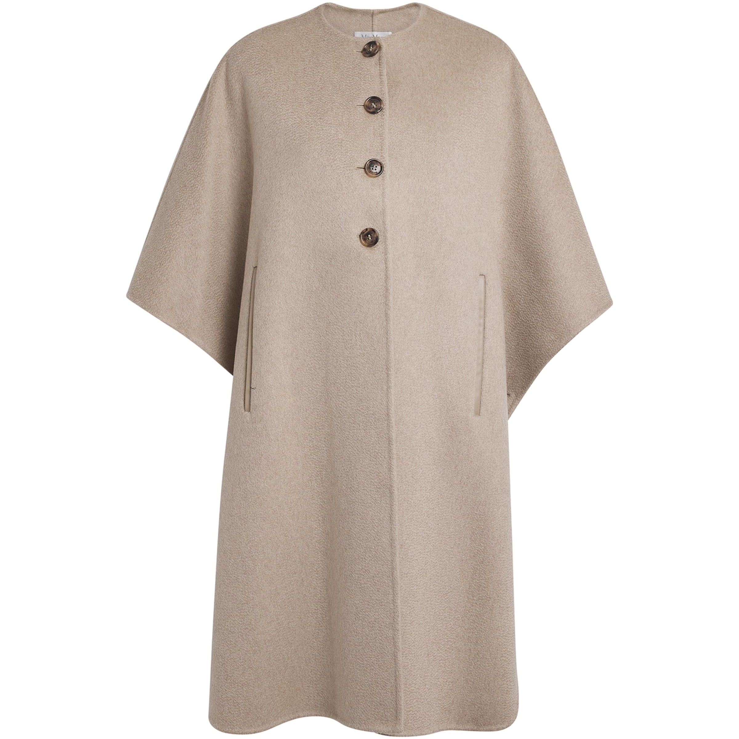 Max Mara Beige Cashmere Poncho Cape Coat