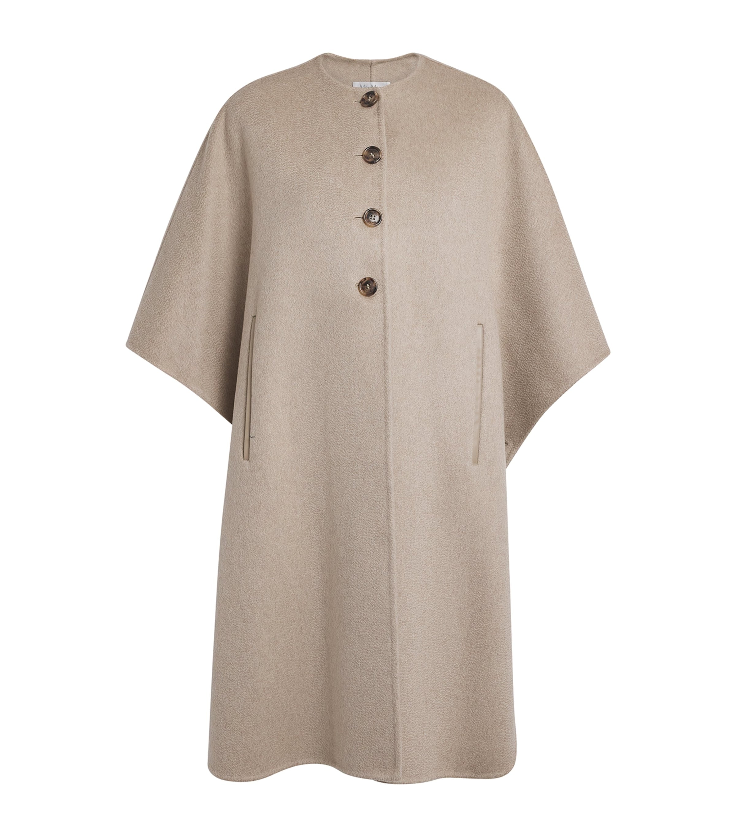 Max Mara Beige Cashmere Poncho Cape Coat