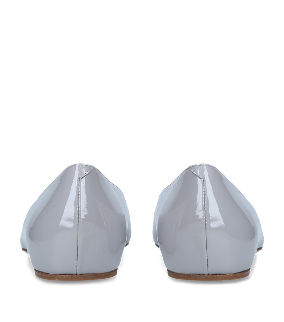 Roger Vivier Grey Patent Leather Trompette Ballet Flats