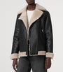 AllSaints Shearling Sola Leather Jacket BLACK/NATURAL