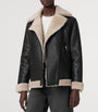 AllSaints Shearling Sola Leather Jacket BLACK/NATURAL