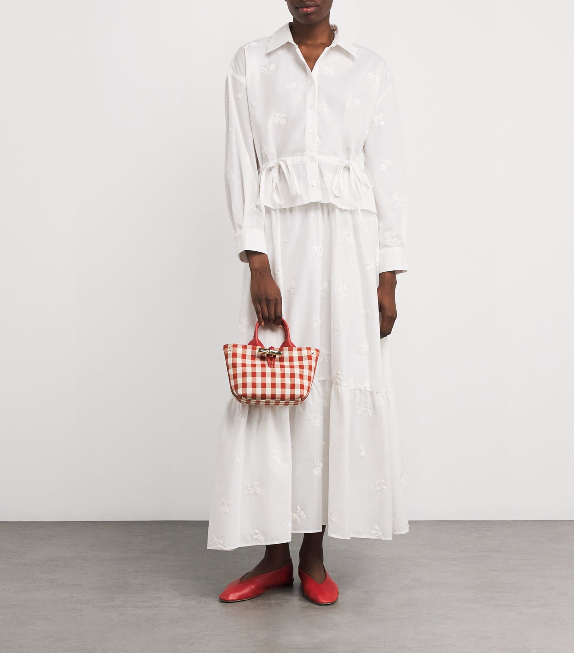 Maje White Sequin-Embroidered Maxi Skirt