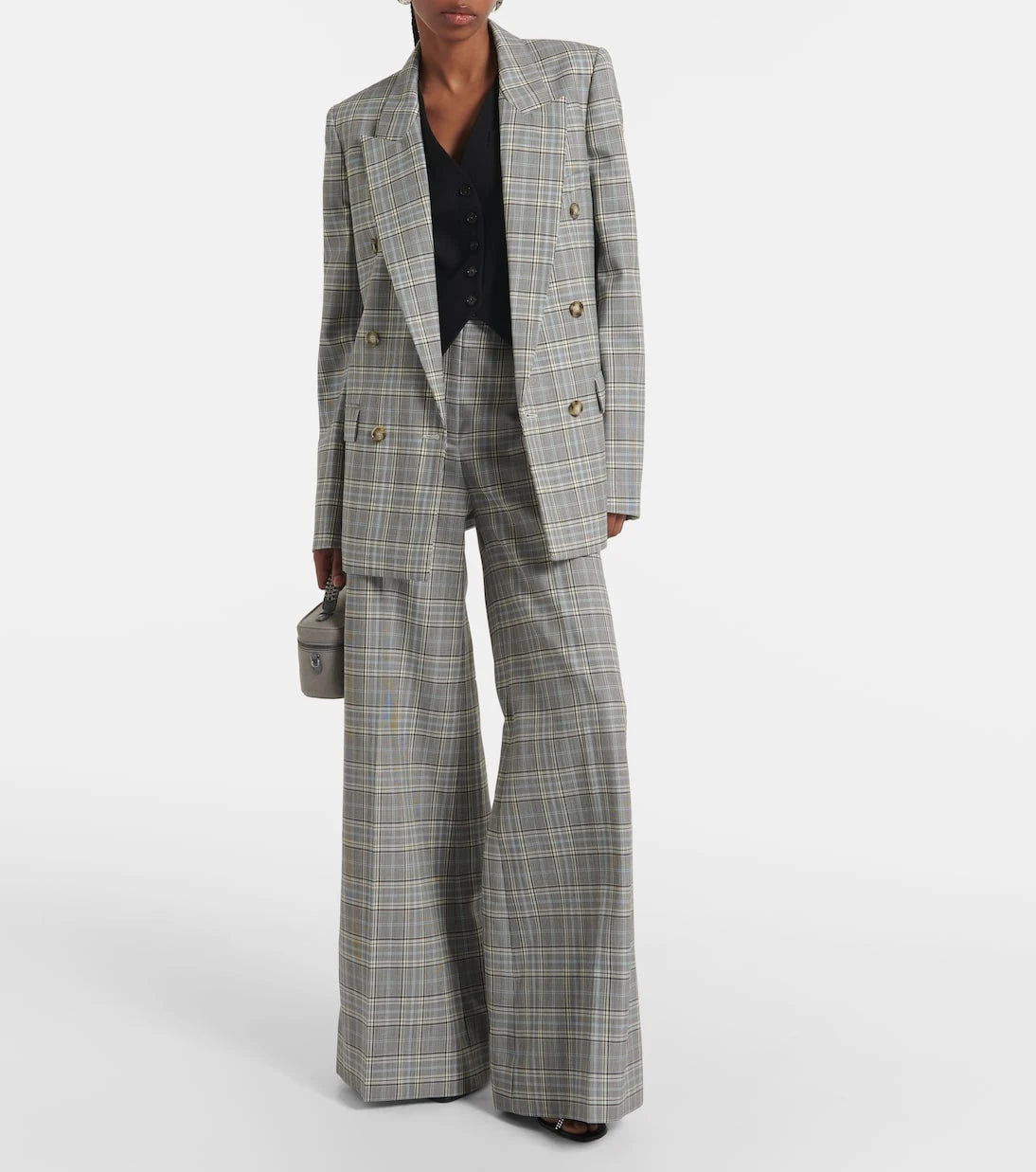 Stella McCartney - Checked wool flared pants