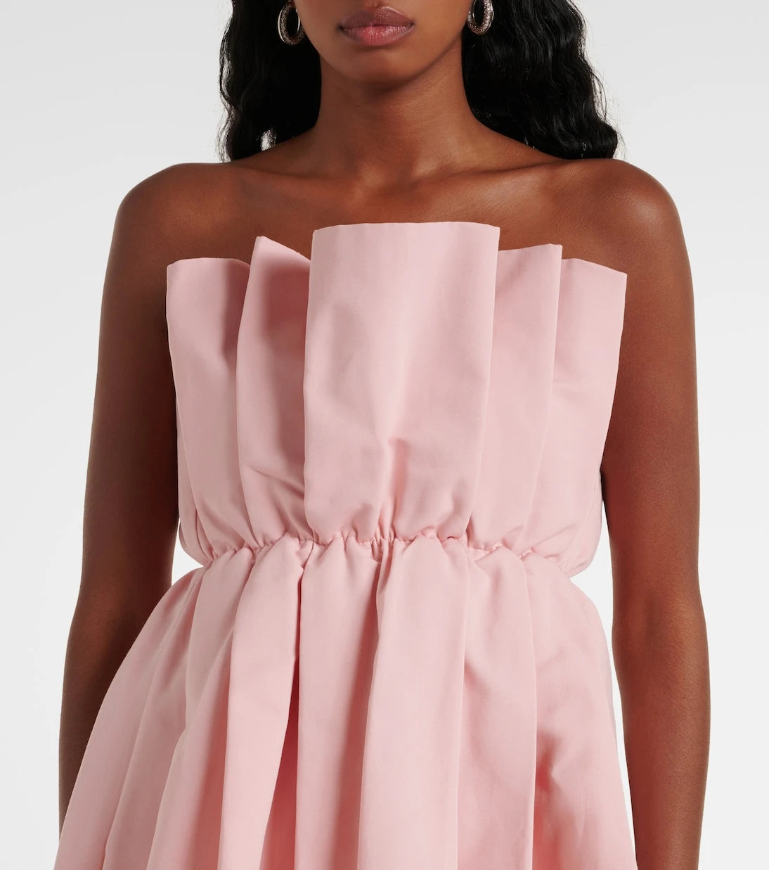 Staud - Cordelia pleated cotton-blend minidress