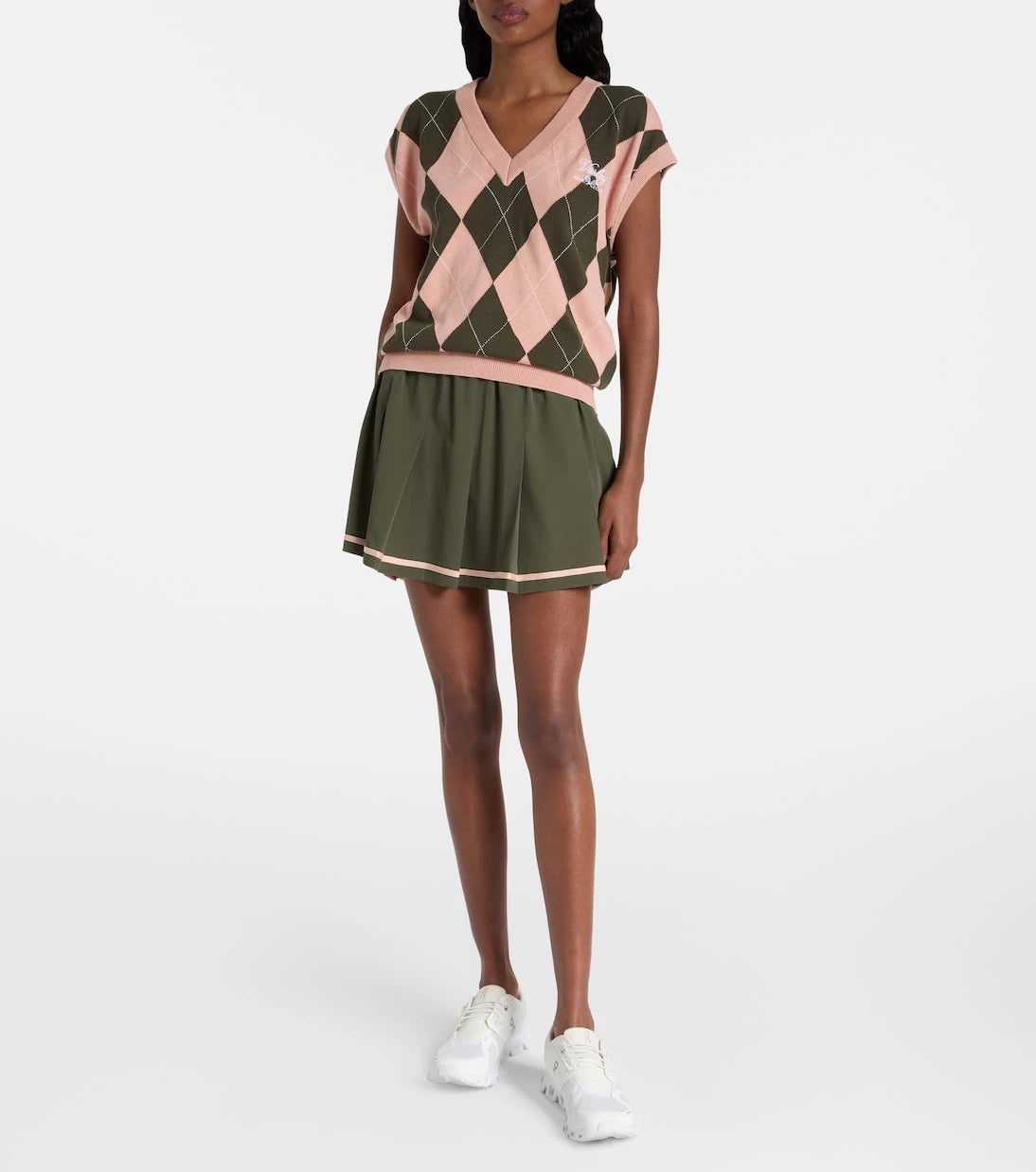 Varley - Avika argyle cotton-blend sweater vest
