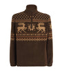 Brown Fleece Fair Isle Quarter-Zip Sweatshirt