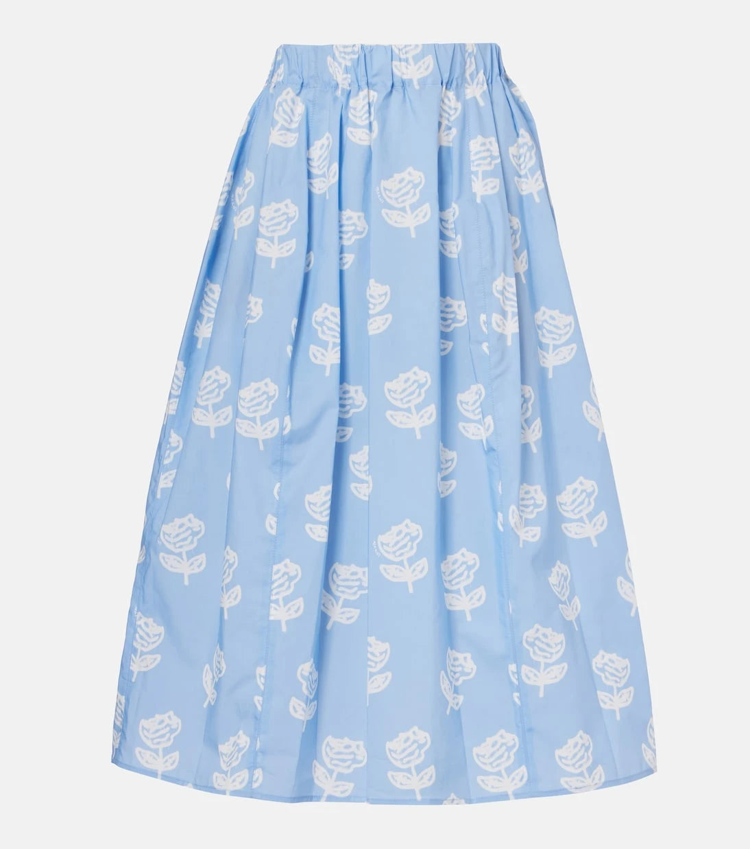 Marni - Floral cotton poplin midi skirt