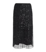 MAX&Co. Black Sequin Check Midi Skirt