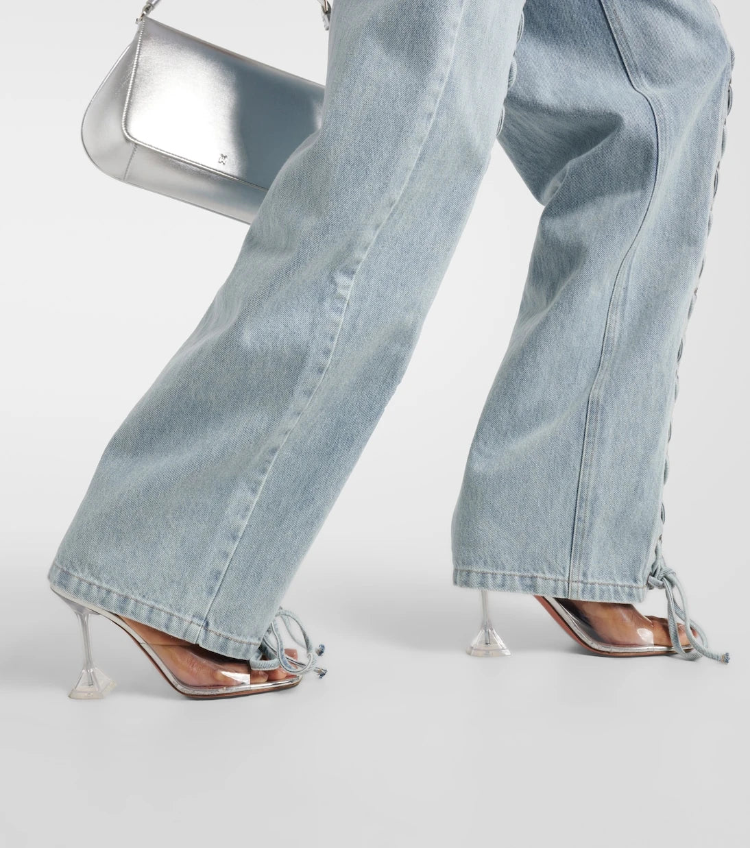 Rotate - Lace-detail straight jeans
