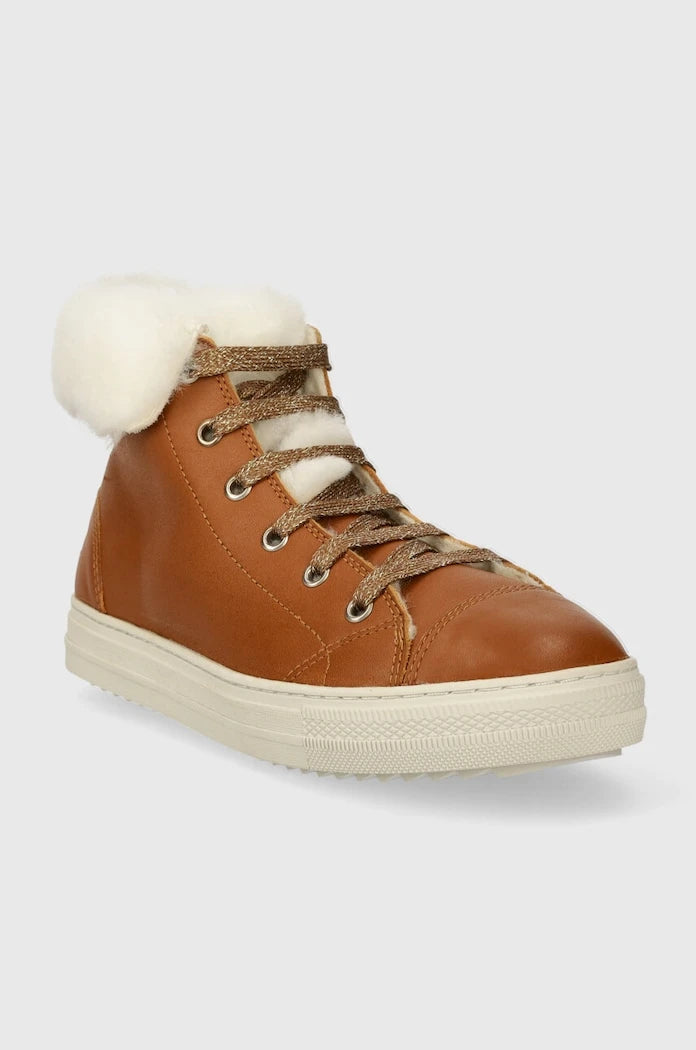 Pom D'api SWAG ZIP FUR Çocuk Deri Kışlık Botlar