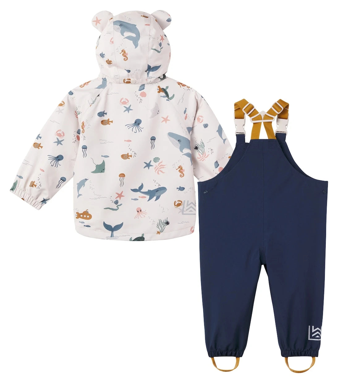 Liewood - Baby Manu raincoat and overalls set