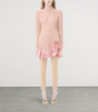 Valentino Pink Wool-Blend Floral Matelassé Mini Dress