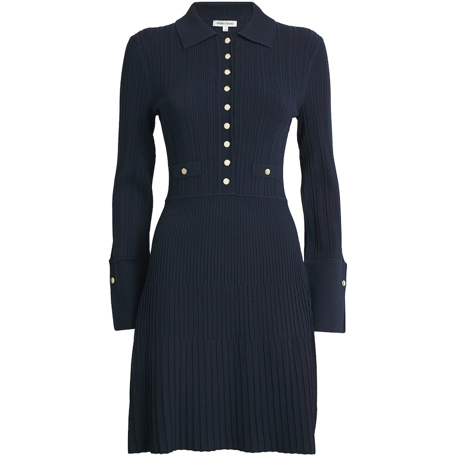 Navy Ribbed Lauper Mini Dress