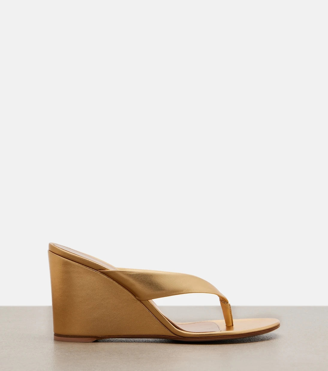 Gianvito Rossi - Leather wedge thong sandals