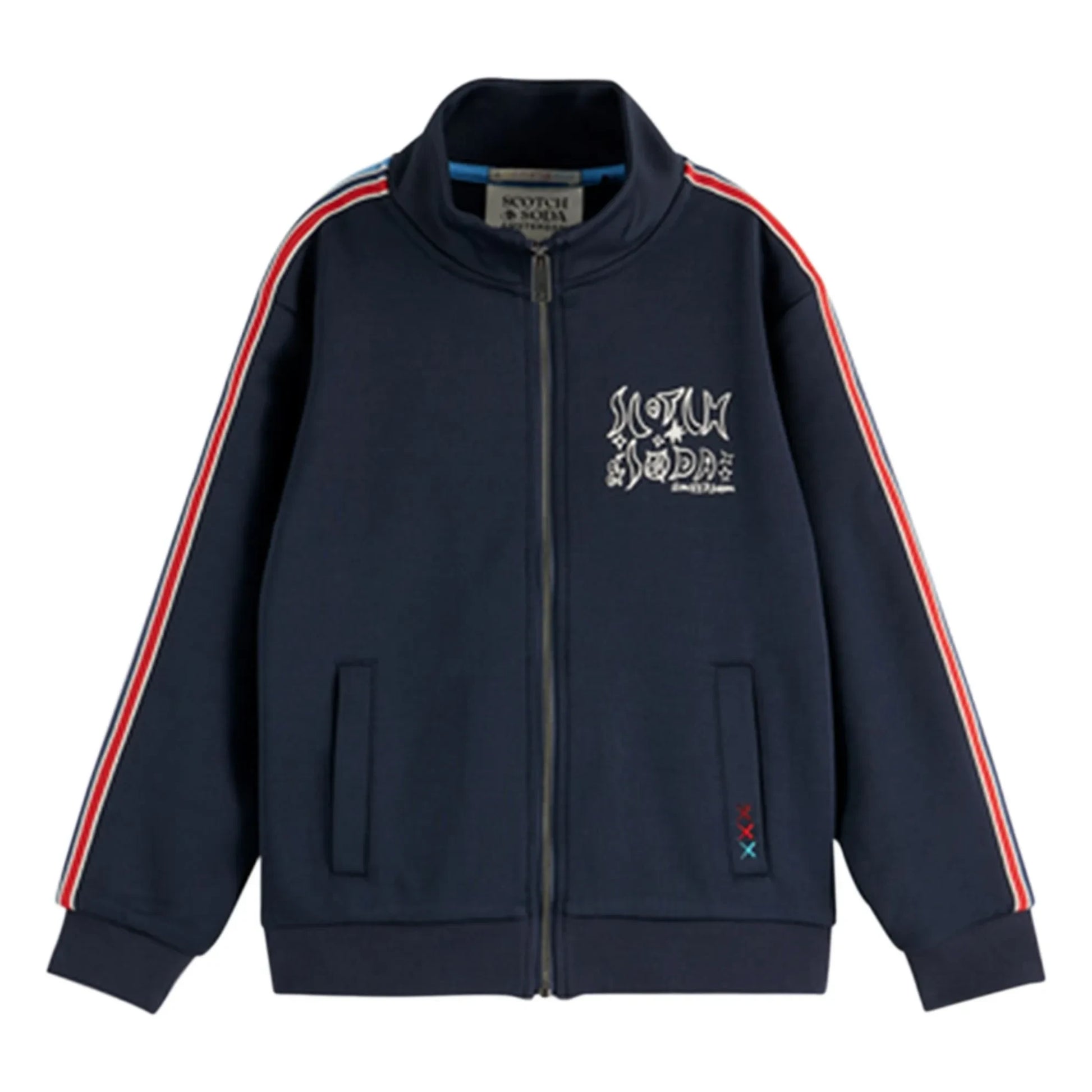 Scotch & Soda - Stripe Zip Sweat | Navy blue
