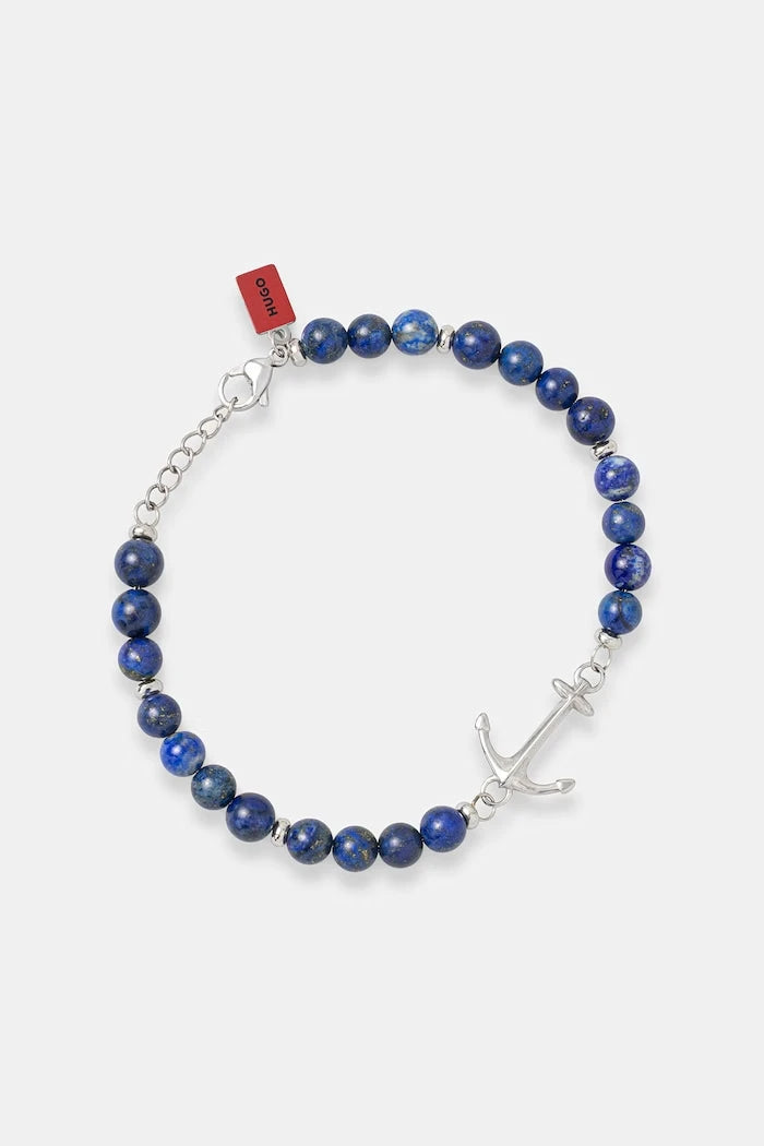 HUGO erkek paslanmaz çelik lapis lazuli bileklik E-BEADS5-BRA